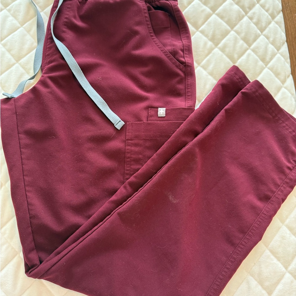 Figs Red Sweatpants Comfortable Joggers